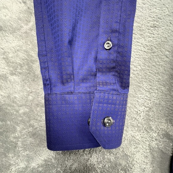 Eton Men's L Dark Blue Star Dobby Twill Contemporary Fit LS SEE DESCRIPTION - Picture 12 of 16